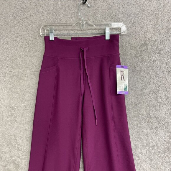 NEW 32 Degrees Cool Women's XS Active Flare Rib Pants Purple High Waist - Picture 10 of 11